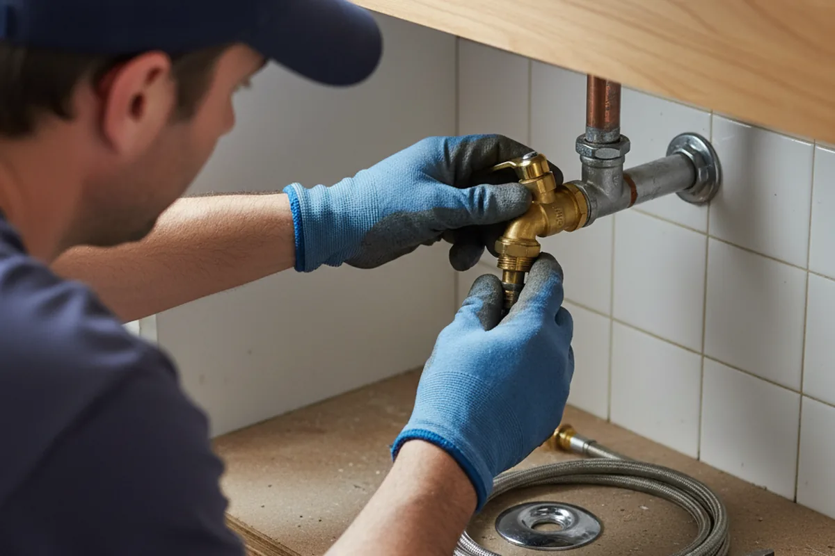 Shutoff valve and fitting work during Faucet and Fixture Repair in Hamlet